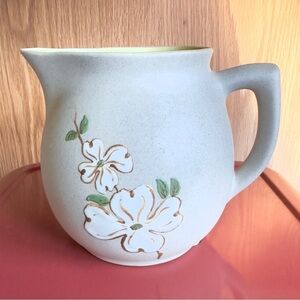 Pigeon Forge Dogwood Pitcher Floral Hand Painted Yellow Interior Creamer Syrup